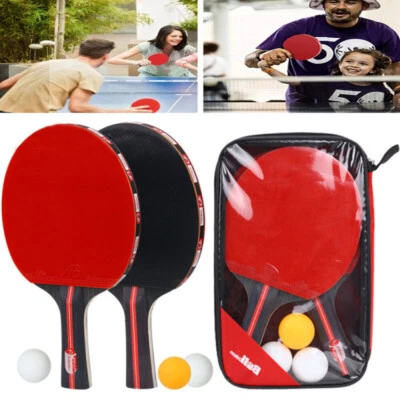 BOLIPRINCE 2X-Profi Tischtennis Set Tischtennisschläger Set mit 3X Bällen & 1X Tragetasche！