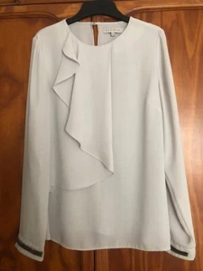 Ladies 'Nutmeg' Light Grey Long Sleeve Blouse size 8 - Picture 1 of 10