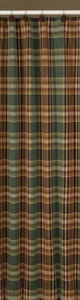 Wood River Brown Green Plaid Rustic Country Home Cotton Shower Curtain - Picture 1 of 1