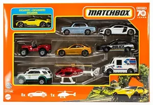 2023 Matchbox 9-Pack | Exclusive '18 Bugatti Divo YELLOW | Audi R8 | Ford Police - Picture 1 of 1