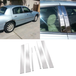 6pcs Chrome Pillar Posts Door Side Trim Cover Fit For Lincoln Town Car 1998-2011 - Picture 1 of 8