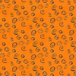 Laurel Burch Feline Frolic Orange Metallic Gold SPIRAL Swirls Fabric FQ - 1/4 YD - Picture 1 of 7
