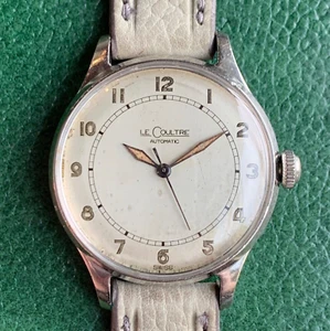 Vintage LeCoultre Cal. 12A Automatic Bumper Military Style Stainless Steel Watch - Picture 1 of 12