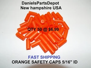 x50 .312 TAPA PROTECTORA DE PLÁSTICO NARANJA DE SEGURIDAD TAPA TAPA FUNDA ENCHUFE 5/16 - Imagen 1 de 9