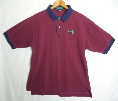 Hard Rock Cafe San Juan Short Sleeve Polo Shirt Size Large Maroon Outer Banks - Image 1 of 4