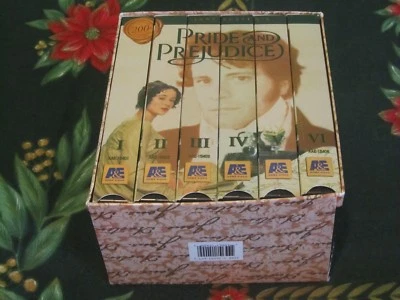 ~A&E~BBC~JANE AUSTEN'S PRIDE AND PREJUDICE~6 VHS BOX SET~TESTED~VG~COLIN FIRTH~ - Image 1 of 4