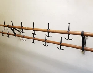 c1930 Industrial MACHINE AGE Architectural Cast Iron Coat/Hat Rack-Brackets/Hook - Picture 1 of 12