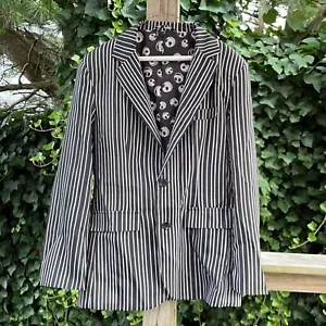 Jack Skellington 2 Button Blazer L Nightmare Before Christmas Black White Jacket - Picture 1 of 11