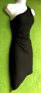 White House Schwarzmarkt 1-Schulter schwarz Krepp asymmetrisch Kleid 00 $ 110 MISC - Bild 1 von 4