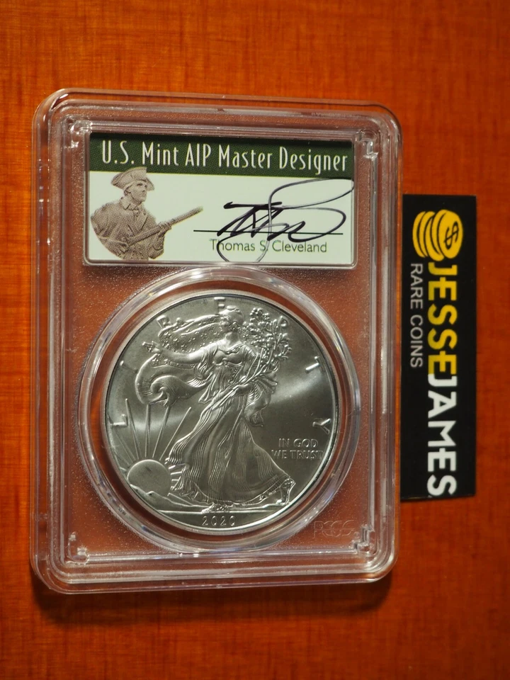 2020 (P) SILVER EAGLE PCGS MS69 CLEVELAND STRUCK AT PHILADELPHIA FIRST STRIKE - Image 1 of 2