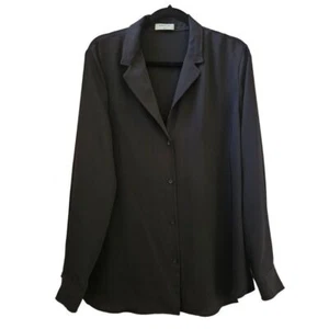 Aritzia Babaton Womens L Black Monocle Long Sleeve Button Up Blouse Top Career - Picture 1 of 11