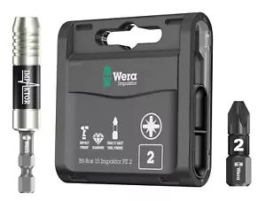 Broca de impacto destornillador Wera 15 x Impaktor Pz2 y soporte magnético de acero inoxidable - Imagen 1 de 12