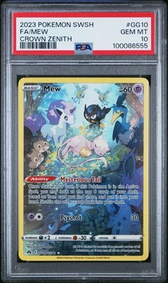 2023 POKEMON SWORD & SHIELD CROWN ZENITH #GG10 FULL ART/MEW PSA 10 - Image 1 of 2