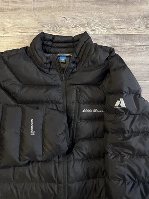 Eddie Bauer First Ascent Storm Down 800 Down Black Puff Quilted Jacket Size XLT - Image 1 of 4