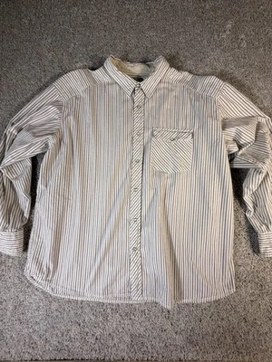 Gotcha Men’s Dress Shirt Size XXL Snap Close Gray Blue White Stripe - Image 1 of 4