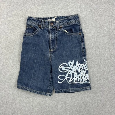 Pantalones Cortos Ecko Unltd Niños 3T Azul Denim Bordado Gráfico Hip Hop Ropa de Calle Foto 1 de 4