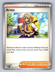 Arven - 186/197 Uncommon SV03: Obsidian Flames - NM Pokemon TCG - Picture 1 of 2