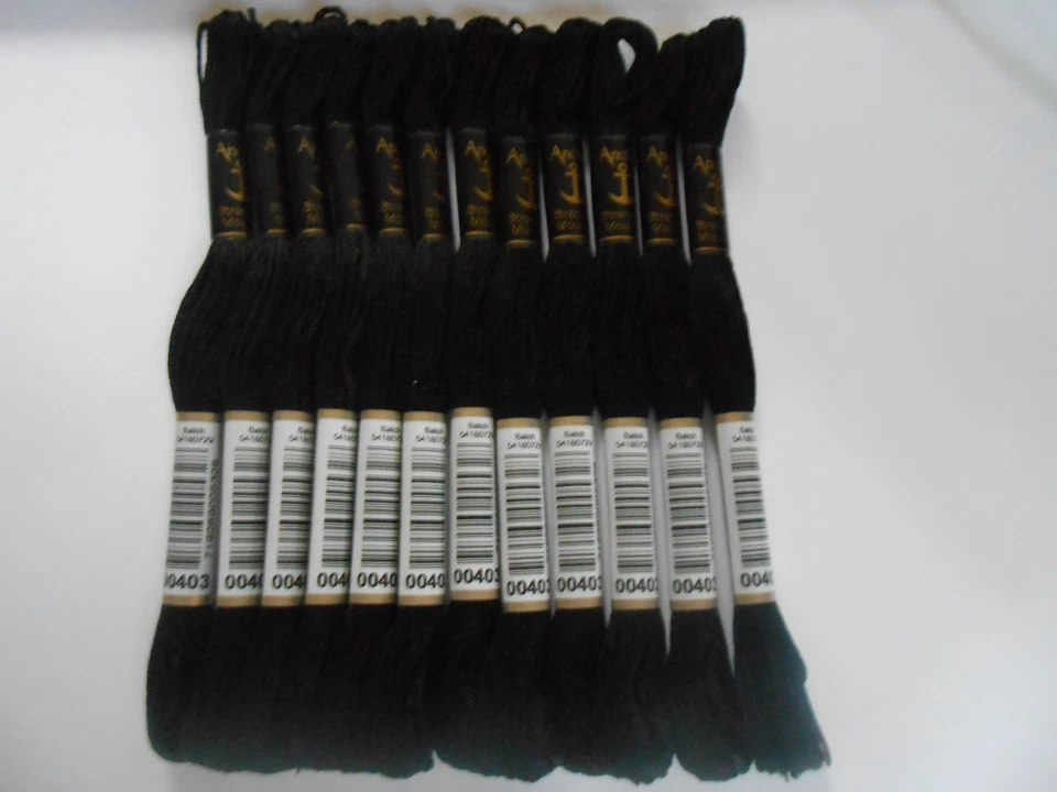 Anchor Six Stranded Threads Box of 12 Black - Image 1 of 1