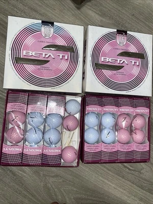 Intech Beta Ti Ladies Pink White Long Distance Golf Balls 4 Boxes (16) NIB - Image 1 of 4