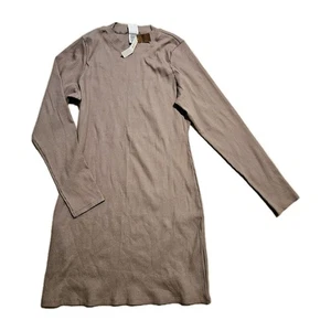 Pink Victorias Secret Shirt Dress Womens Size XL Long Sleeve Light Mocca NWT - Picture 1 of 8