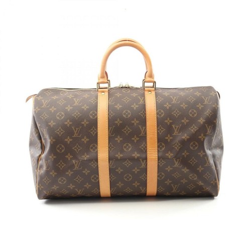 LOUIS VUITTON（LV） Borsa Louis Vuitton Keepol 45 Boston rivestita in pvc tela pelle monogramma uomo donna