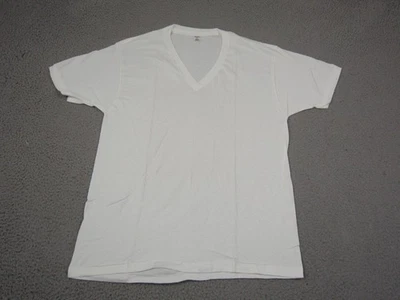 Camisa Jockey Vintage Adulto Grande Blanca Puntada Única En Blanco Para Hombre Hecha en EE. UU. Años 90 Foto 1 de 4