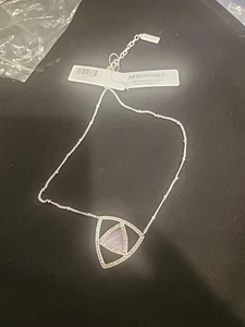  Lily Dilly Reversible Triangular Pendant with Rhinestones Signed Free Ship A397 - Picture 1 of 7