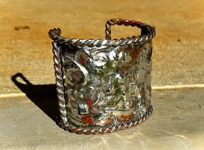 Brazalete modernista vintage único en su clase de cobre y plata 61 gramos Foto 1 de 4