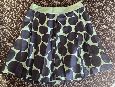 Juicy Couture green fruit pear print A-line silk skirt women's size 4 - Image 1 of 4
