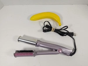 InStyler IS1001 Rotating Hair Curling flat Iron 1 1/4" Light Pink MISSING CAP - Picture 1 of 9