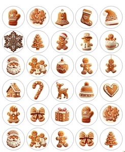 Gingerbread Cookies Handmade Stickers Scrapbook Journal Planner Envelope Label - Picture 1 of 1