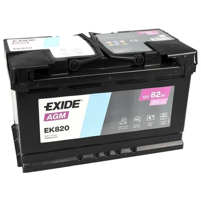 Exide EK820 Start | Stop AGM VRLA Autobatterie 82Ah Starterbatterie PKW SUV - Bild 1 von 4