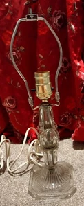 Antique Crystal Table Lamp Electrical Bedside Lighting - Picture 1 of 4