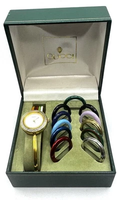 Reloj Damas Raro Vintage [N COMO NUEVO/Caja] GUCCI Cambio Bisel 11/12 16 Colores Foto 1 de 4