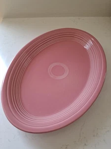 Vintage Fiesta Ware Oval Large Serving Platter Plate Pink Homer Laughlin - Picture 1 of 12