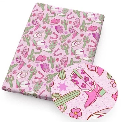 Vaquera Vaquera Rosa Poliéster Mezcla Algodón Tela 20"x55" 1264068 Flor Foto 1 de 2