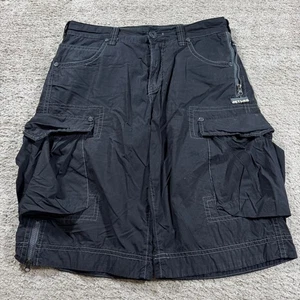 JetLag Grunge Goth Baggy Wide Leg Y2K Stitched Skater Cargo Black Shorts - Bild 1 von 7