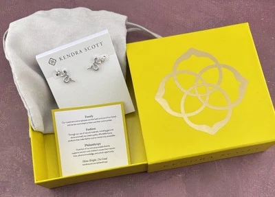 Kendra Scott Tono Plata Lyle Serpiente Pendientes con Perla en Tarjeta en Caja + Bolsa Foto 1 de 4