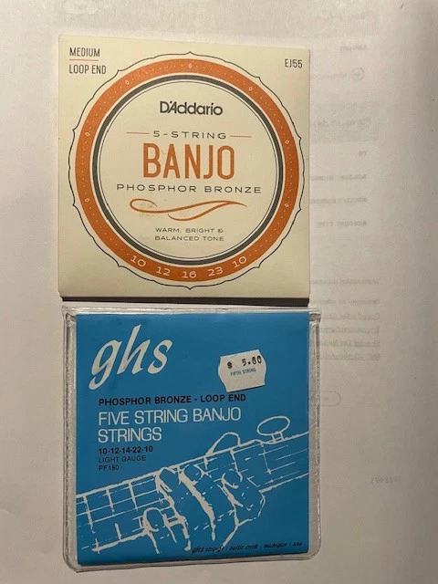 D'Addario & GHS Phosphor Bronze 5-String Banjo Strings - Image 1 of 2