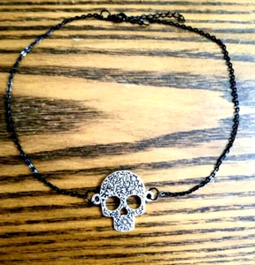 Skull Pendant Necklace Choker Necklace Skeleton Head Gothic Skull Jewelry Unisex - Picture 1 of 7