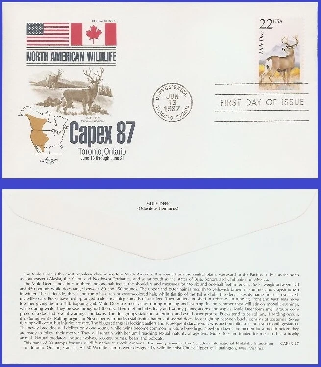 USA4 #2294 U/A ARTMASTER FDC   Mule deer - Image 1 of 1