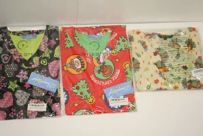 2 New Dream Crest 1 Used Just Love Small V-Neck Women's Medical Dental Scrub Top - Image 1 of 4