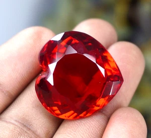 AAA+ Natural Brazilian 62.05 Ct Heart Shape Red Topaz Certified Loose Gemstone - Picture 1 of 6