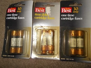 Do It Best 30 amps Time Delay Cartridge Fuses  & One Time Cartridge Lot of 6 - Picture 1 of 2