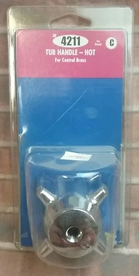 Brass Craft CHROME TUB HANDLE, HOT, CENTRAL BRASS BROACH C, SH4211 - Image 1 of 2