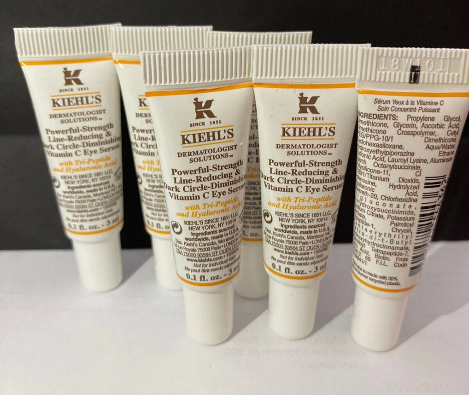 7X Kiehl's Potente-Fuerza Línea-Reductor Ojeras Vitamina C Suero para Ojos 3 ml Foto 1 de 1