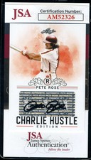 Pete Rose JSA Coa Signed 2020 Leaf Charlie Hustle Edition Autograph