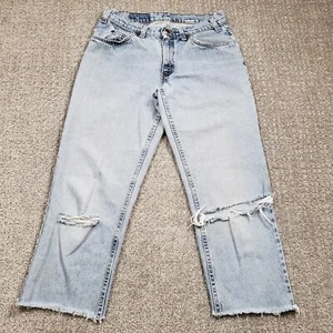 Vtg 90s LEVIS 550 Jeans 30x24 Blue Light Wash Cropped Orange Tab Boy Husky 32x27 - Picture 1 of 18