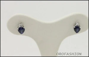 Orecchini oro bianco con diamanti e zaffiro a cuore - C712173 - Bild 1 von 1
