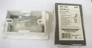 (5) 1-Gang Four 1/2 in. Hole Weatherproof Outdoor Electrical Outlet Box - White - Picture 1 of 1